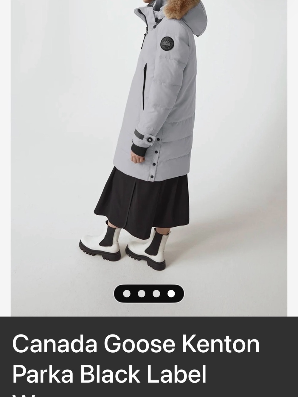 Canada Goose Black Label Kenton Parka in Light Gray with Fur Trim